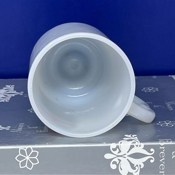 Ontario Coat of Arms Milk Glass Wood Base Pedestal Mug vintage - Picture 7 of 9